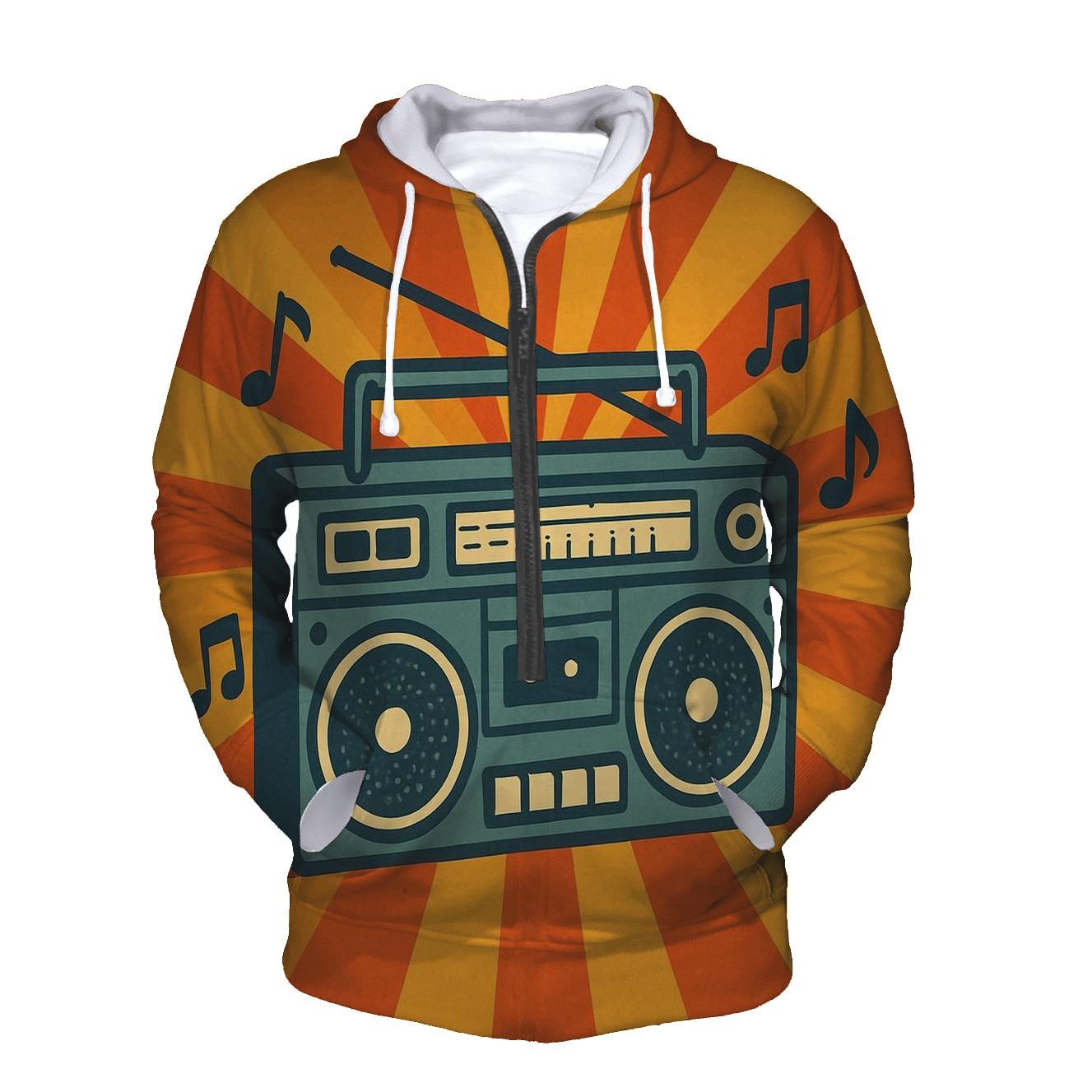 Sunburst Stereo Vibes embroidered hoodies