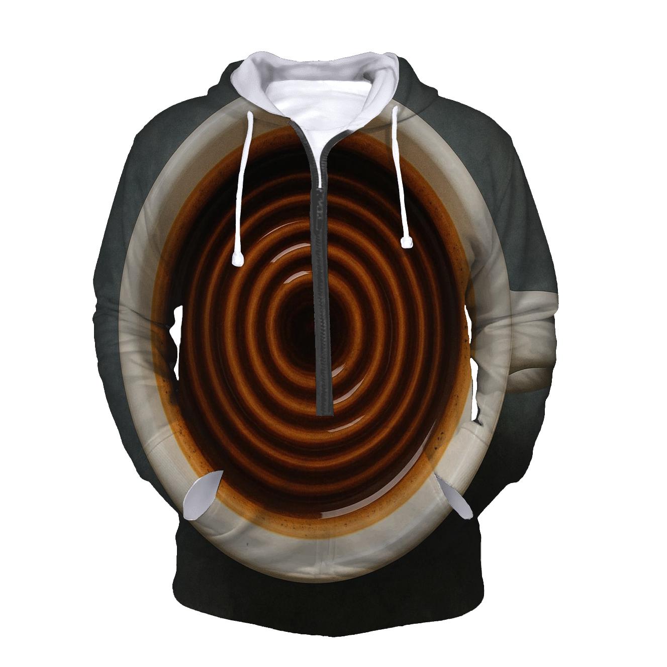 Espresso Echo Rings zip-up hoodies