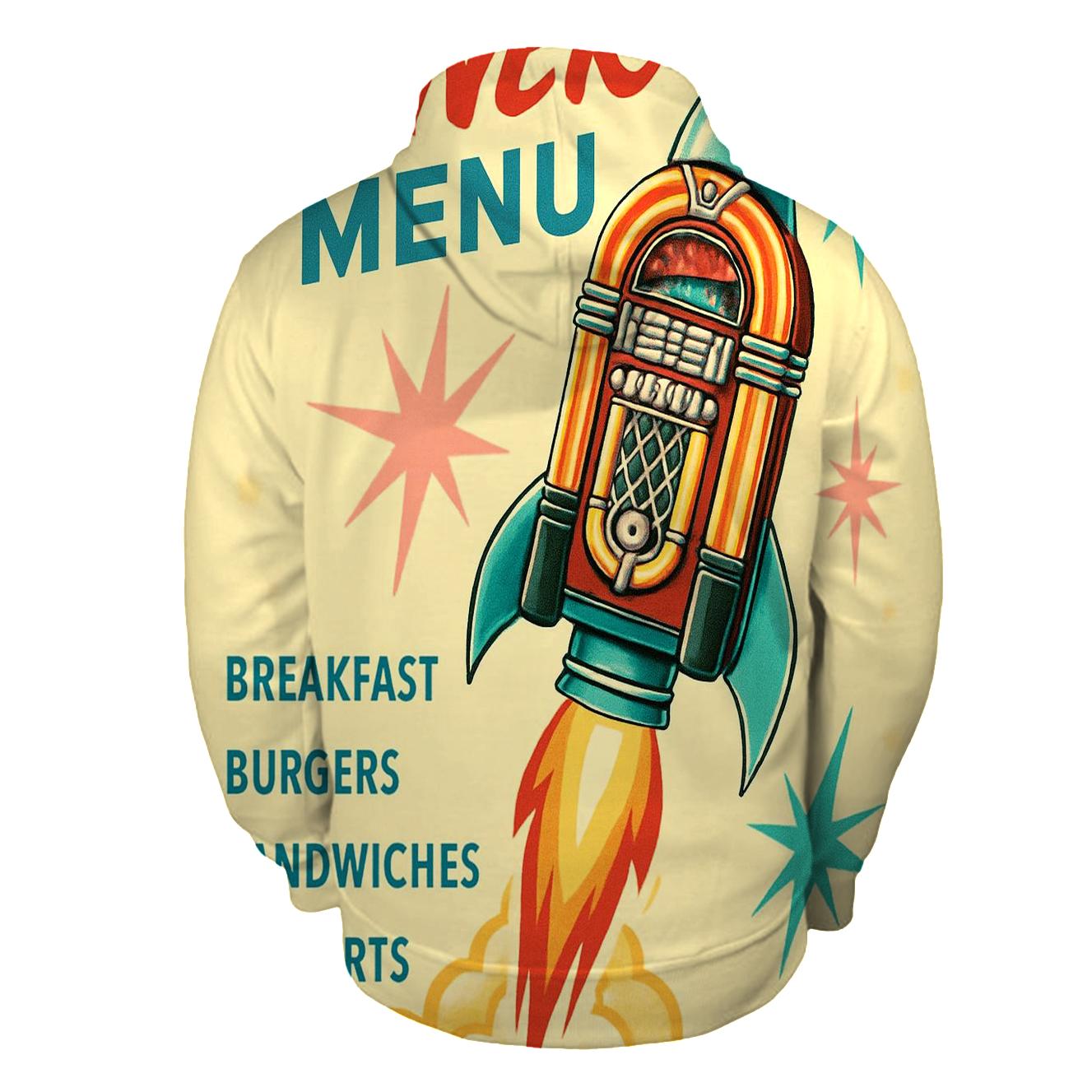 Mid Century Rocket Diner Menu Cover lightweight hoodies