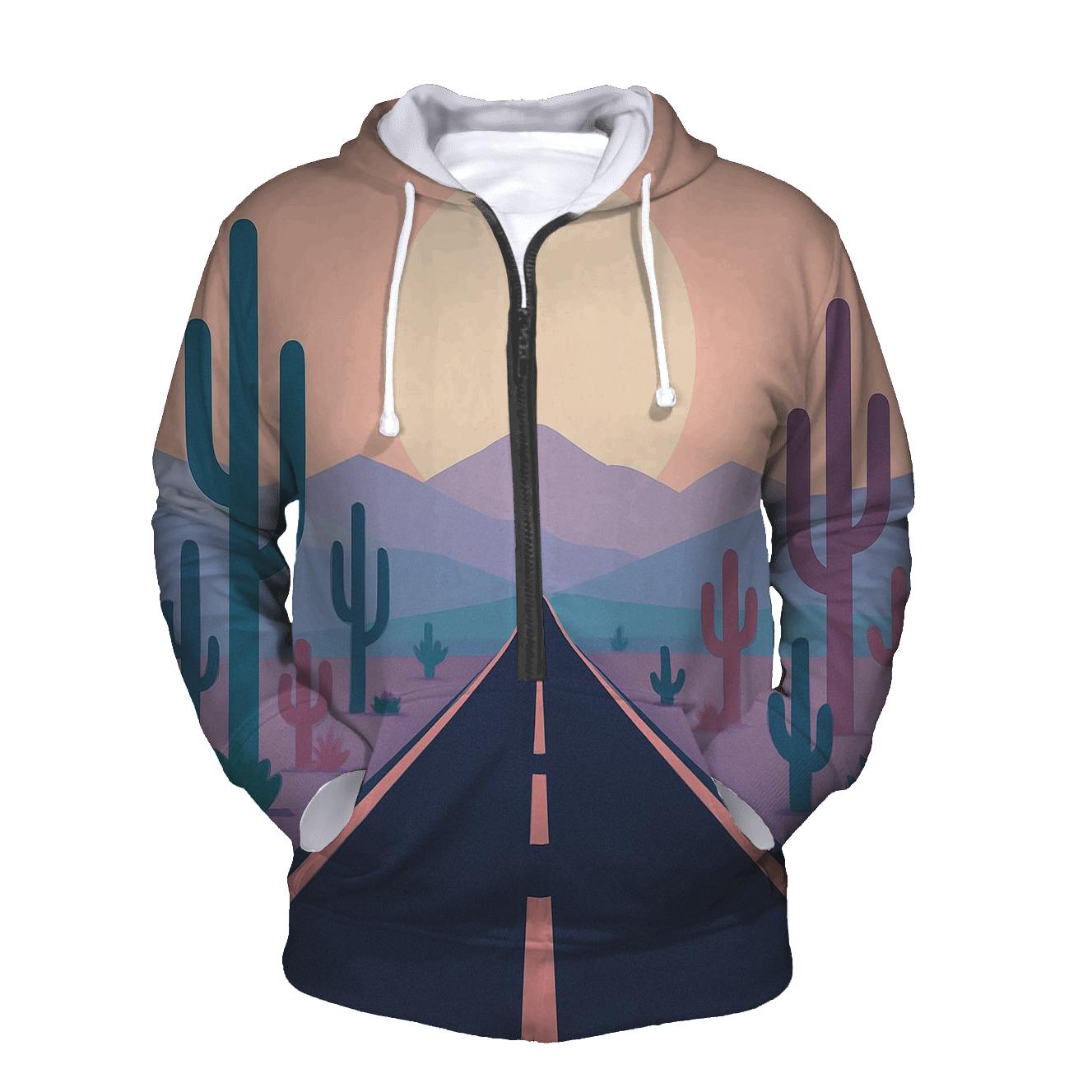 Vaporwave Desert Drive designer hoodies