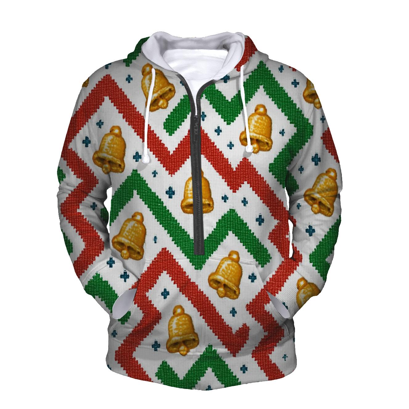 Jingle Bell Zigzag Tracks Design heavyweight hoodies