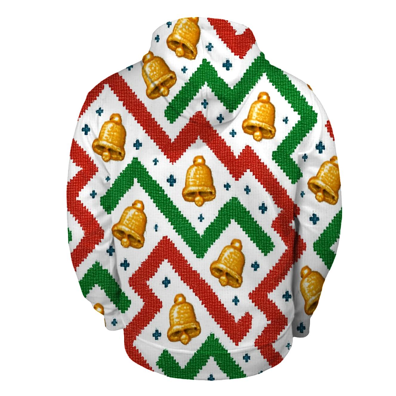 Jingle Bell Zigzag Tracks Design heavyweight hoodies