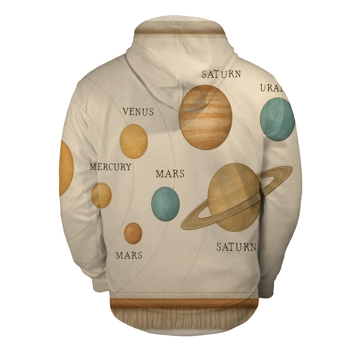 Retro Classroom Solar System Chart lightweight hoodies
