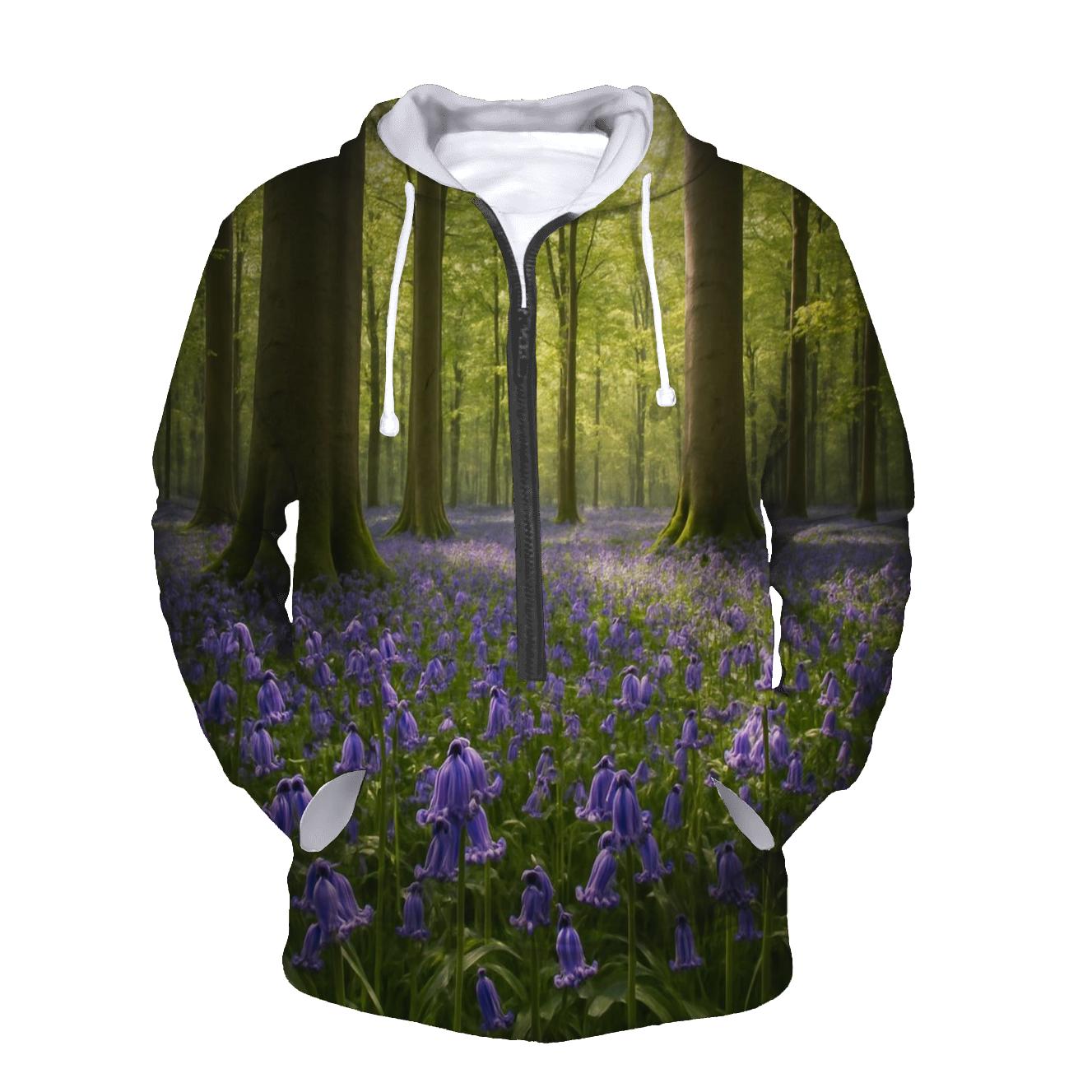 Bluebells In Ancient Beechwood zip-up hoodies