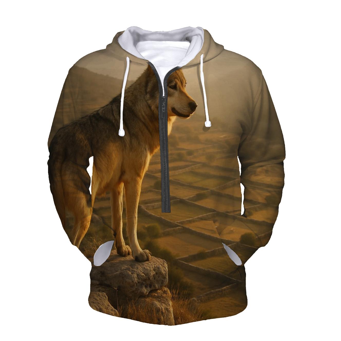 Shepherds Perch Wolf Above Pasture designer hoodies
