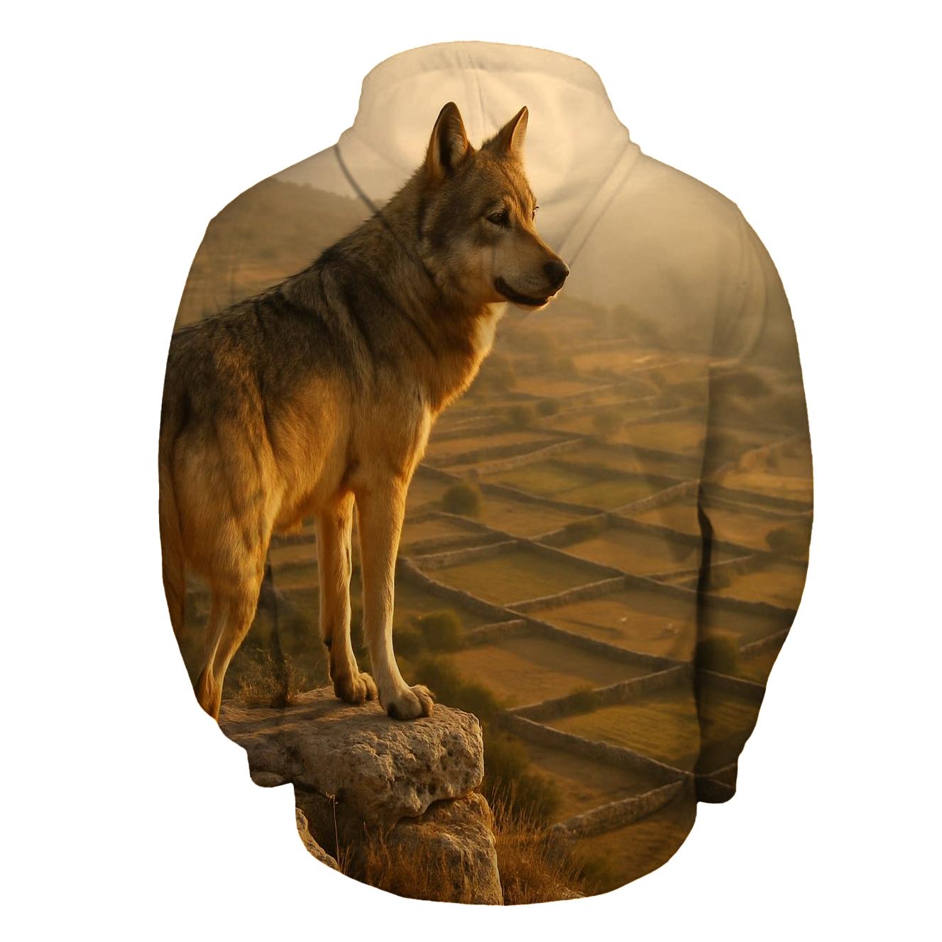Shepherds Perch Wolf Above Pasture designer hoodies
