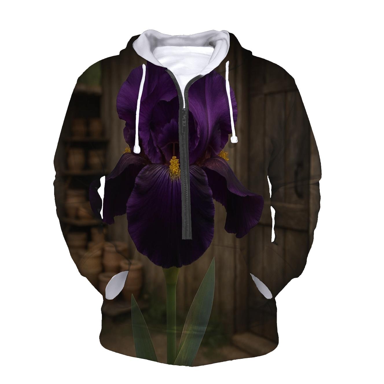 Iris Beside Traditional Potters Shed heavyweight hoodies