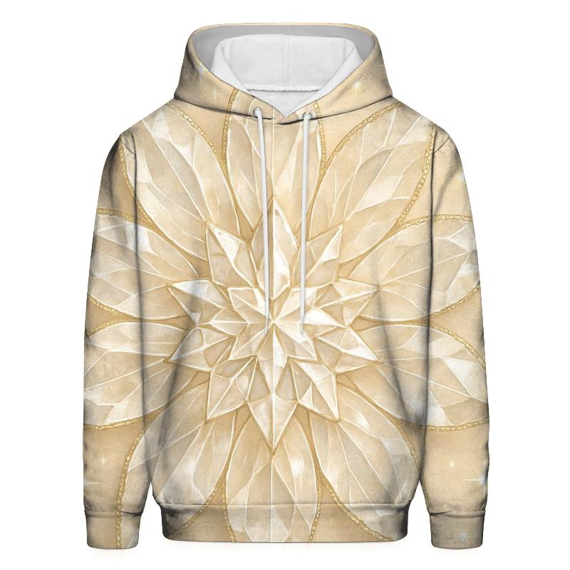 Champagne Crystal Bloom printed hoodies