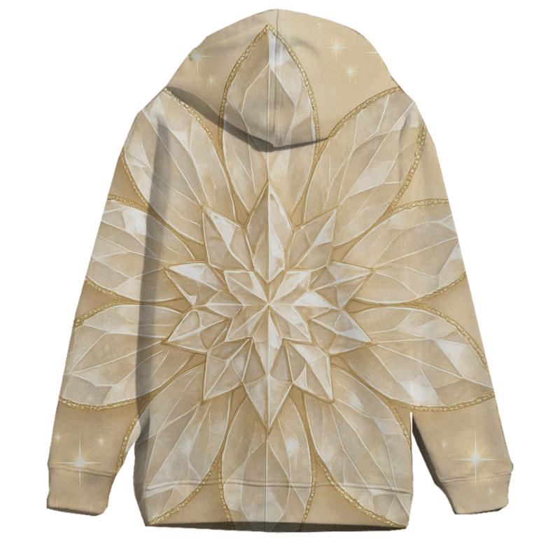 Champagne Crystal Bloom printed hoodies