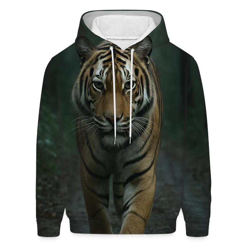 Tiger Patrolling Monsoon Forest printed hoodies