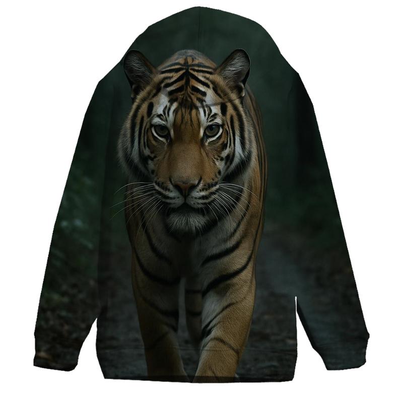 Tiger Patrolling Monsoon Forest printed hoodies