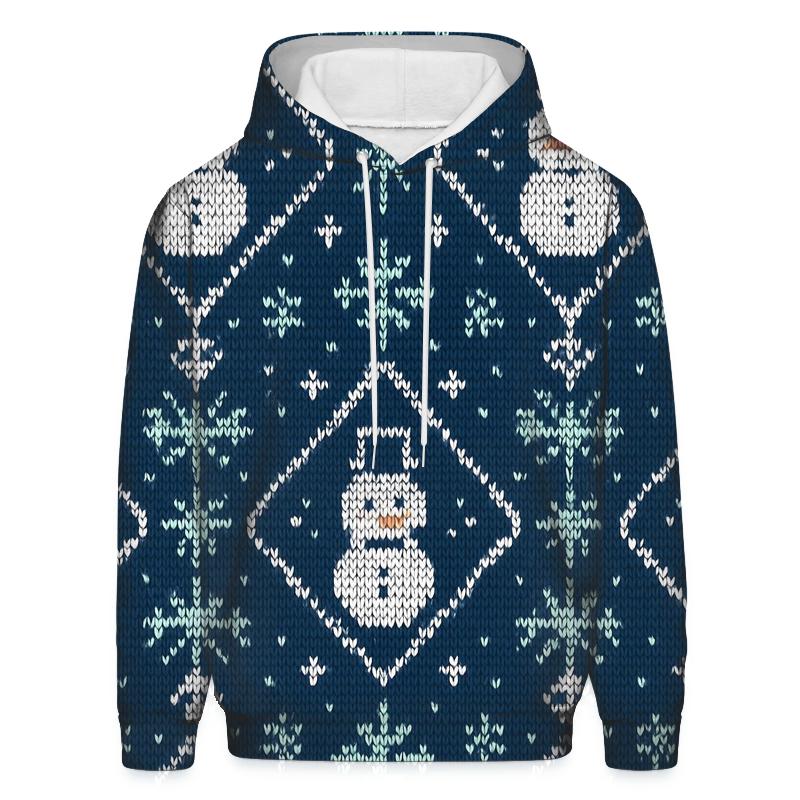 Snowman Lantern Lattice Design heavyweight hoodies