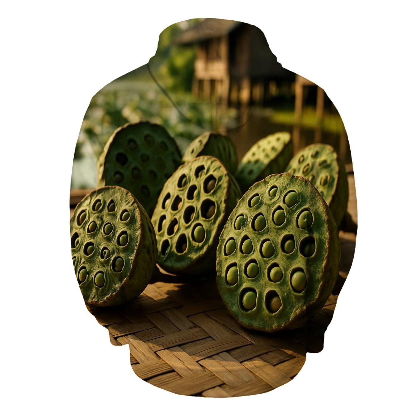 Lotus Seeds Drying On Bamboo Mat pullover hoodies