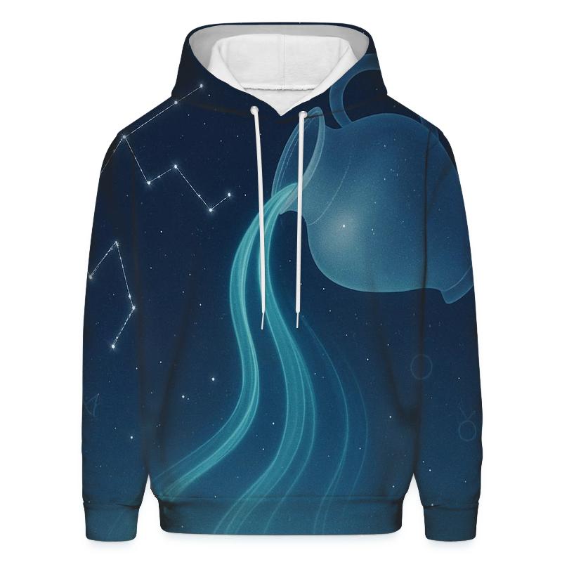 Luminous Aquarius Star Cascade heavyweight hoodies