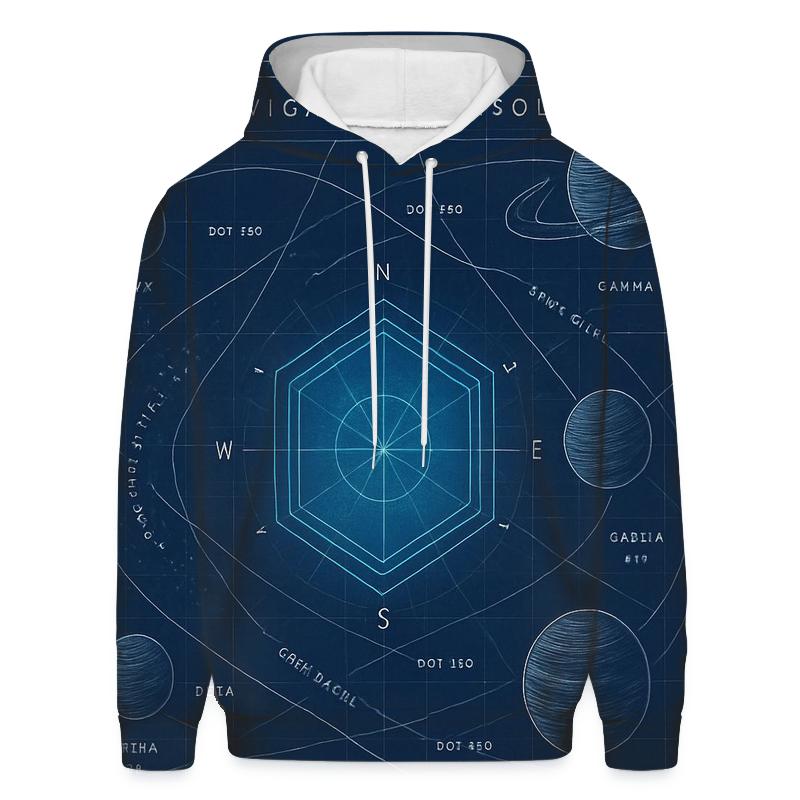 Celestial Blueprint Navigator pullover hoodies