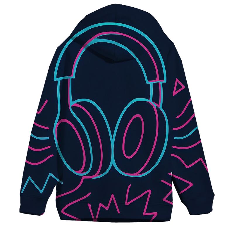 Neon Headphone Flux zip-up hoodies