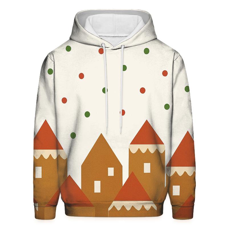 Gingerbread Village Blocks graphic hoodies