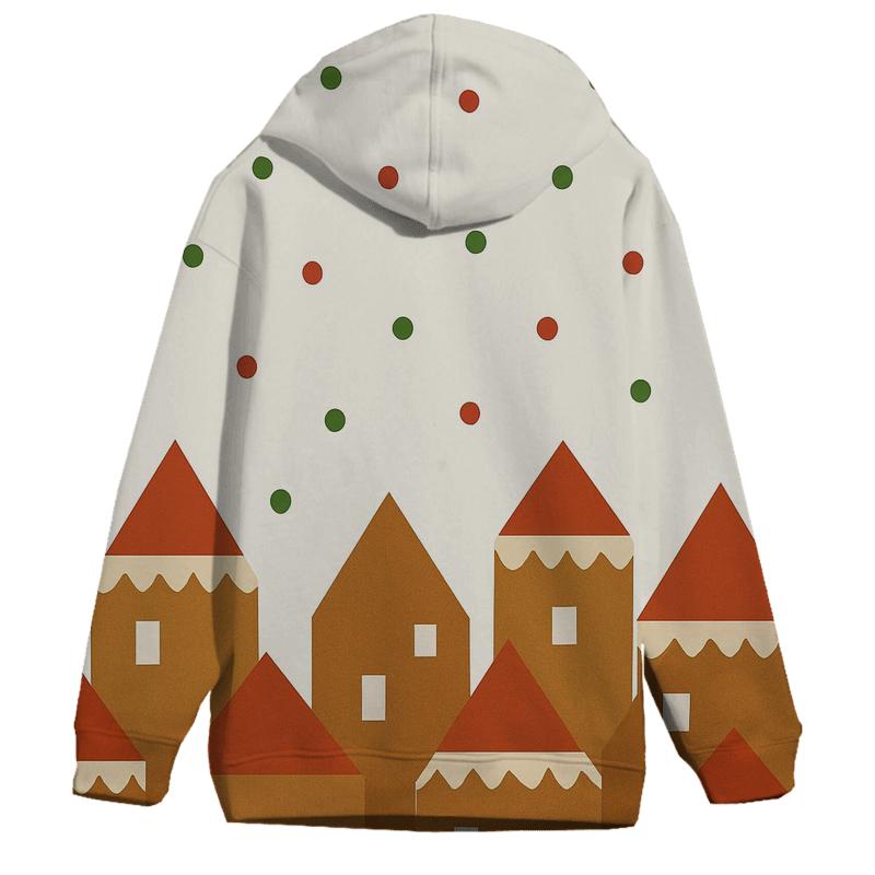 Gingerbread Village Blocks graphic hoodies