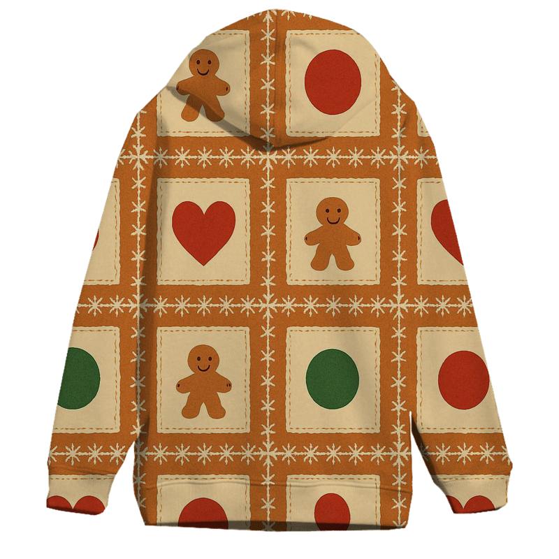 Gingerbread Window Patchwork Design hoodies fashion