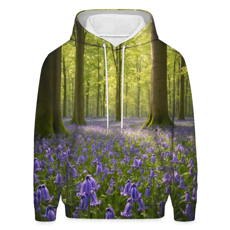 Bluebells In Ancient Beechwood embroidered hoodies