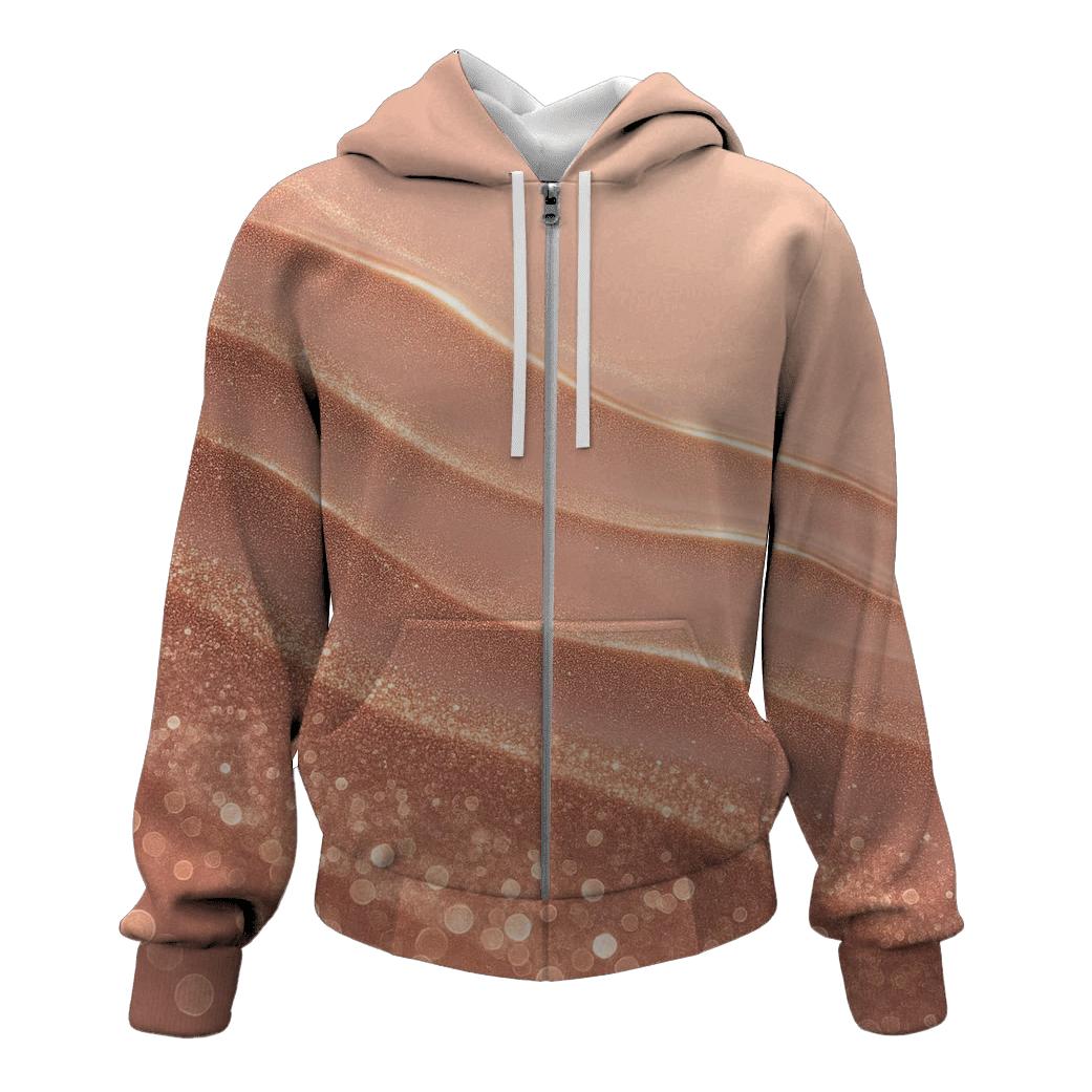 Rosy Glitter Tide embroidered hoodies