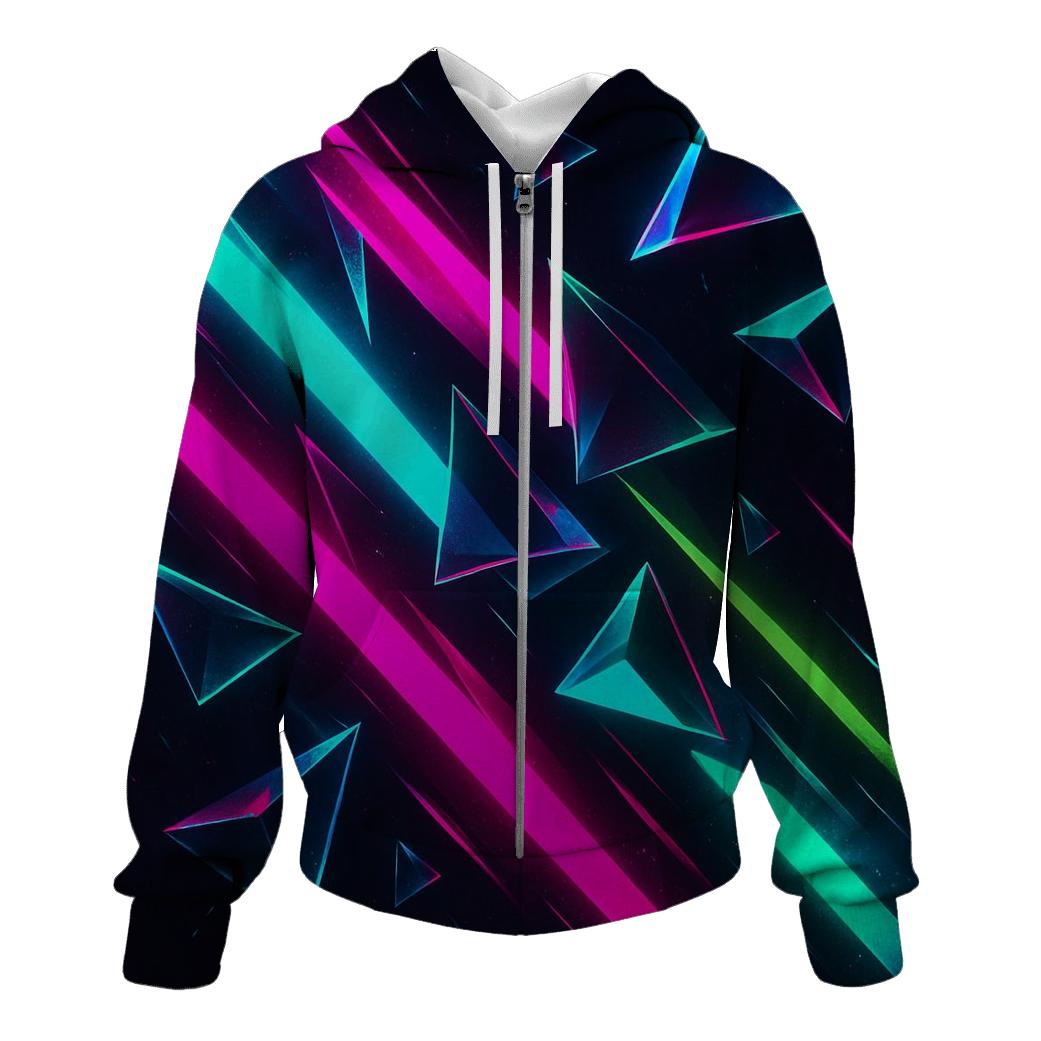 Neon Prism Pulse embroidered hoodies
