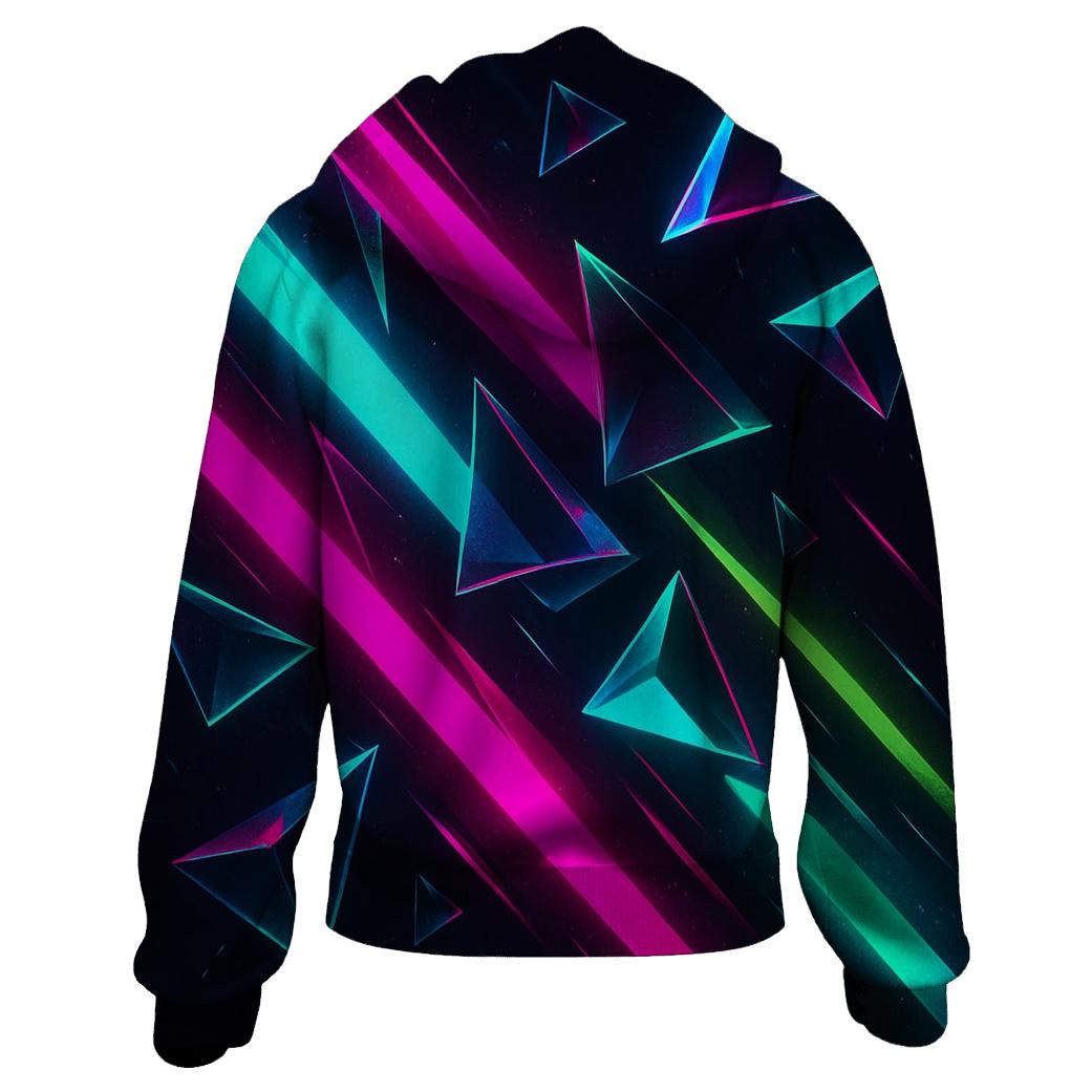 Neon Prism Pulse embroidered hoodies