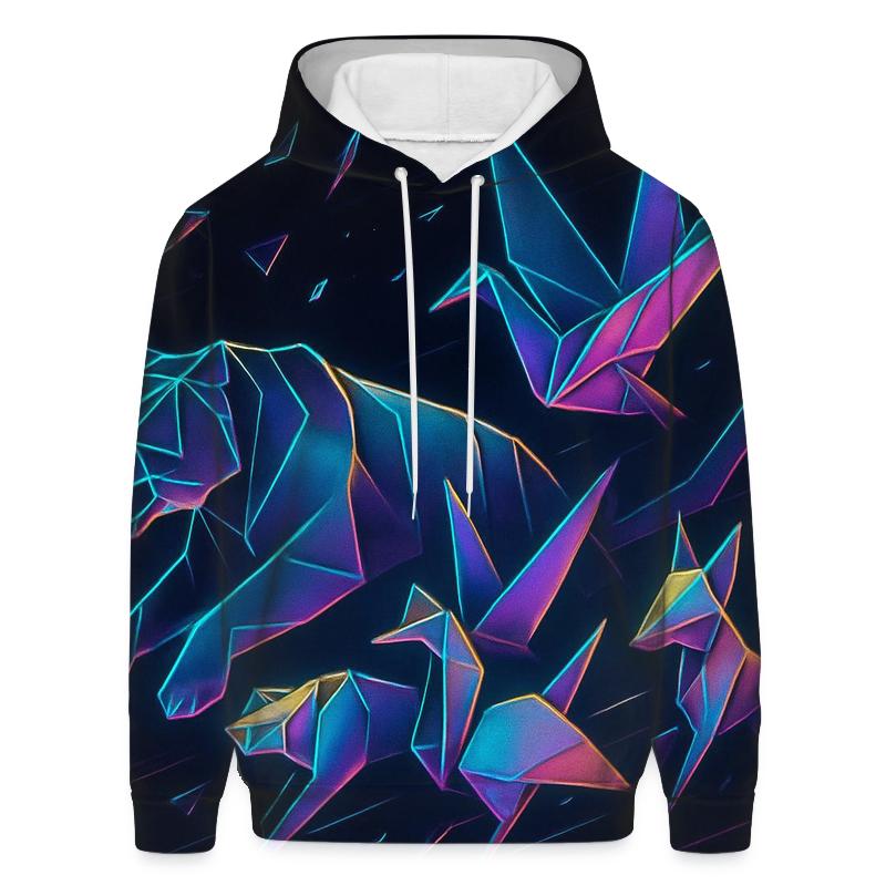 Neon Origami Stampede pullover hoodies