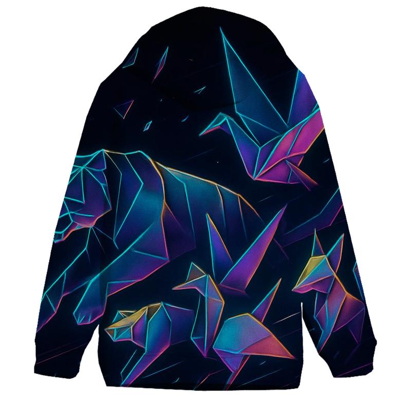 Neon Origami Stampede pullover hoodies