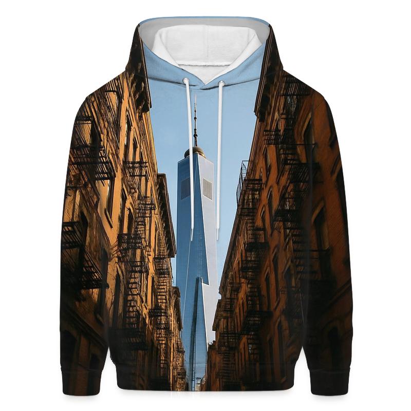 Lower East Side Tenement Canyon With Skyline Slice hoodie trends