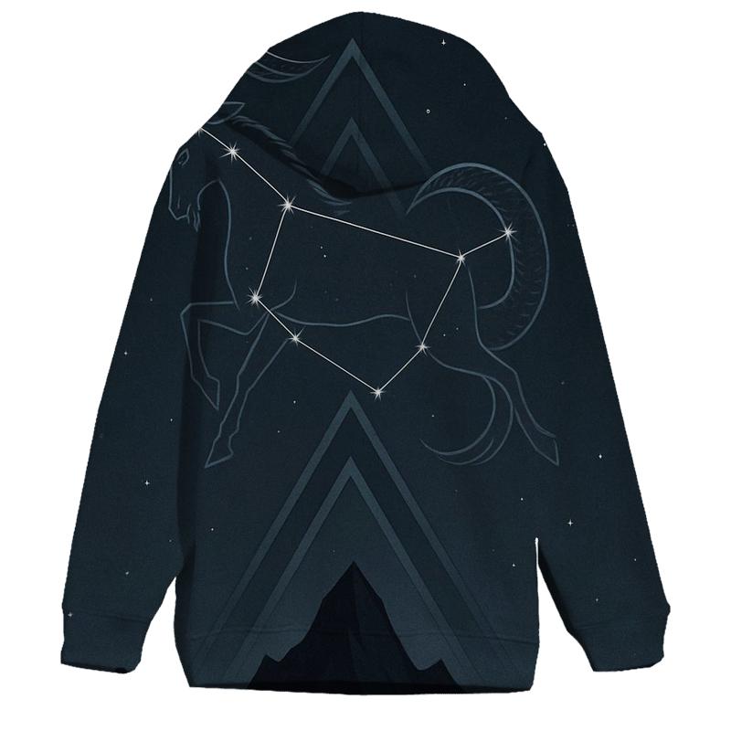 Capricorn Mountain Gate Star Chart printed hoodies