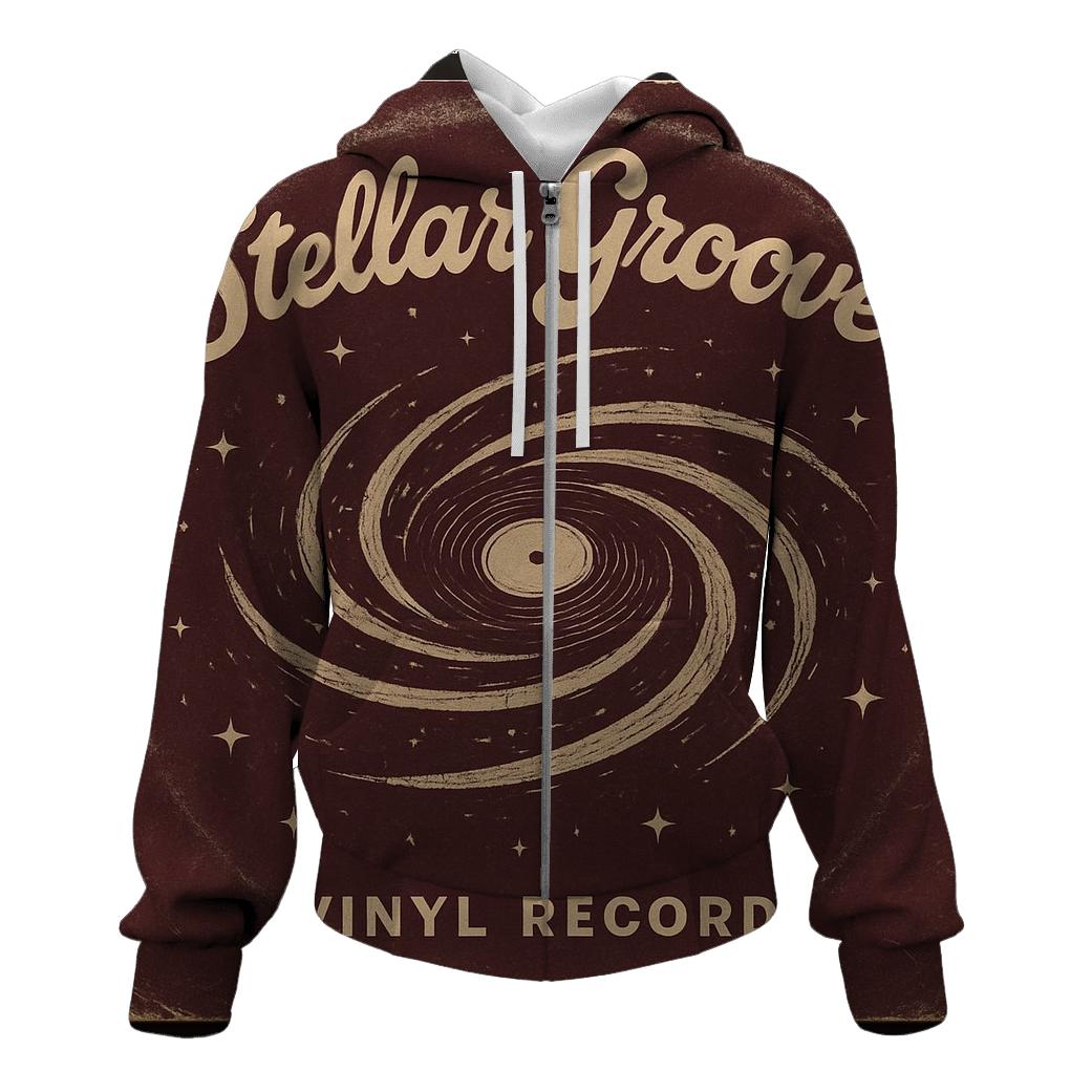 Vintage Cosmic Vinyl Record Cover lightweight hoodies