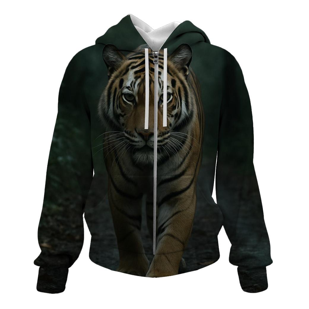 Tiger Patrolling Monsoon Forest pullover hoodies