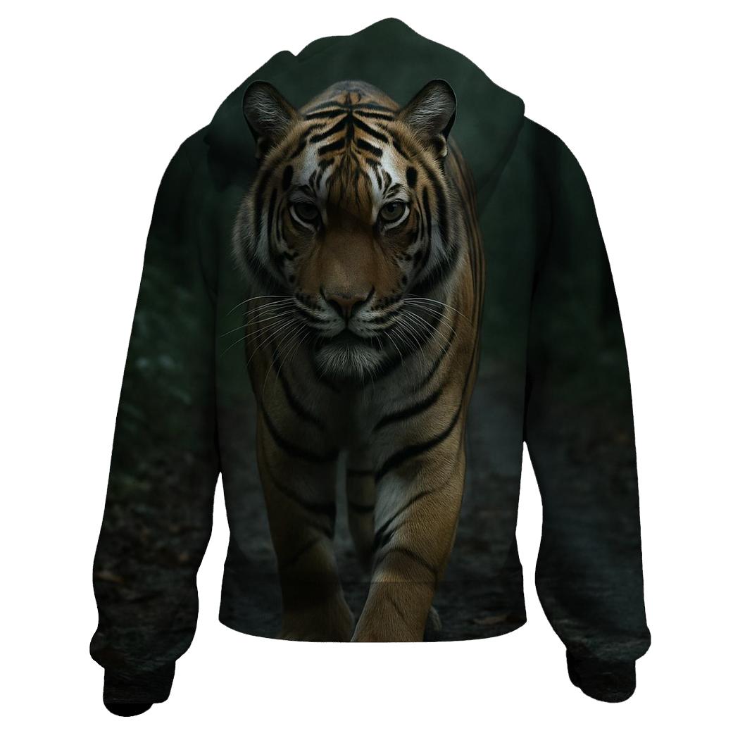 Tiger Patrolling Monsoon Forest pullover hoodies