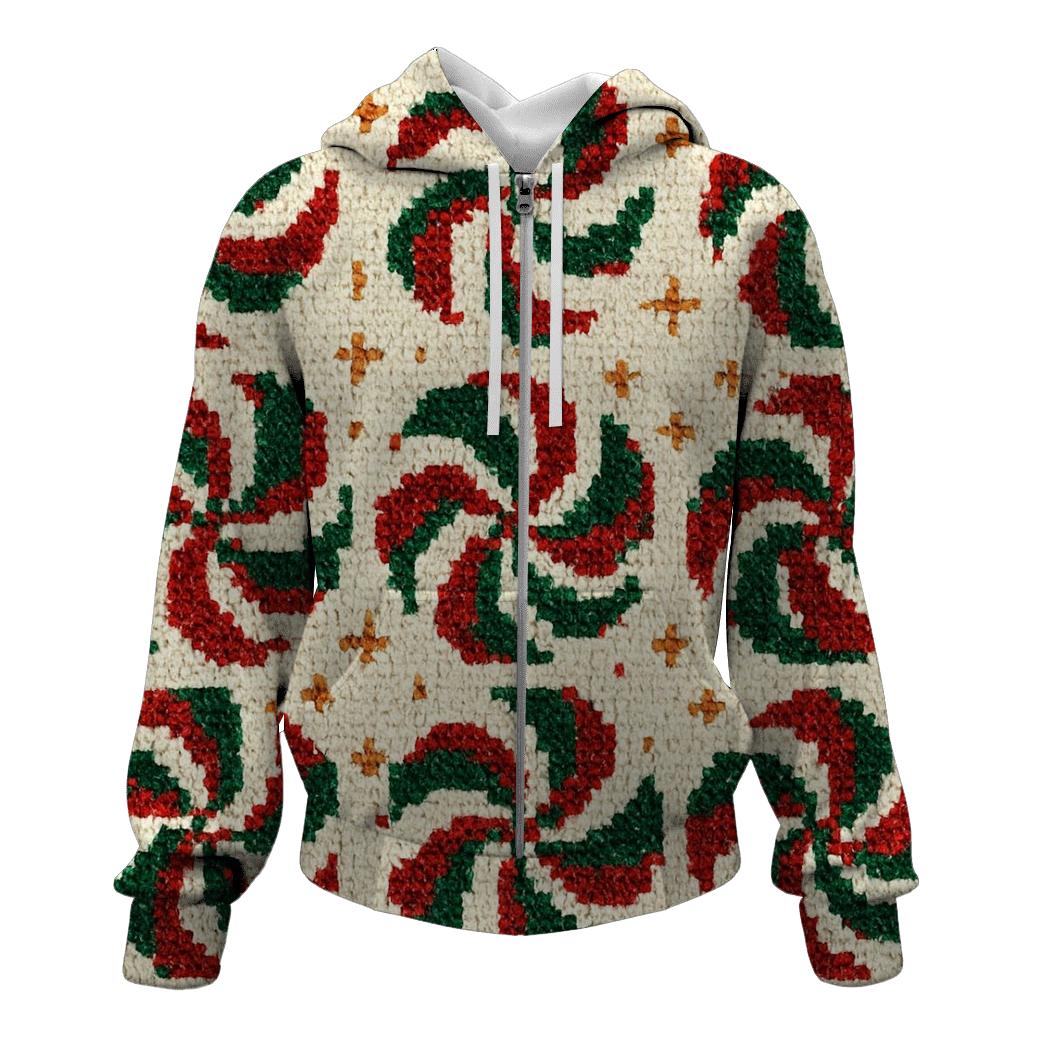 Candy Cane Spiral Quilt Design custom hoodies