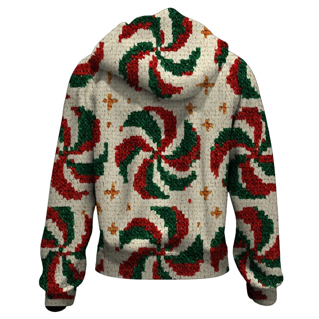 Candy Cane Spiral Quilt Design custom hoodies