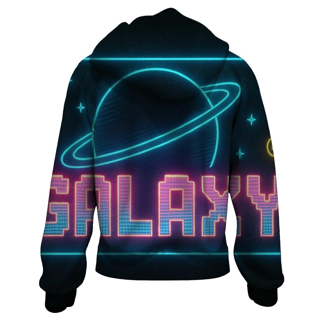 Neon Planet Arcade Marquee zip-up hoodies