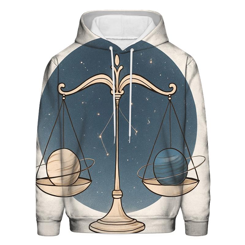 Libra Celestial Balance Diagram premium hoodies