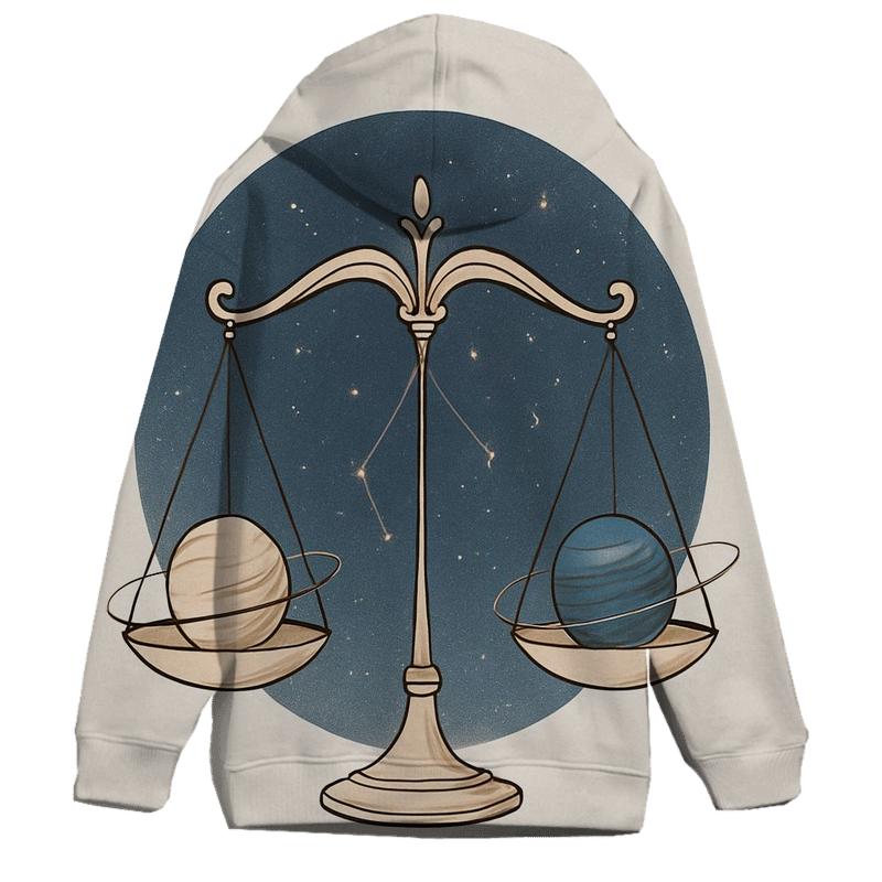 Libra Celestial Balance Diagram premium hoodies
