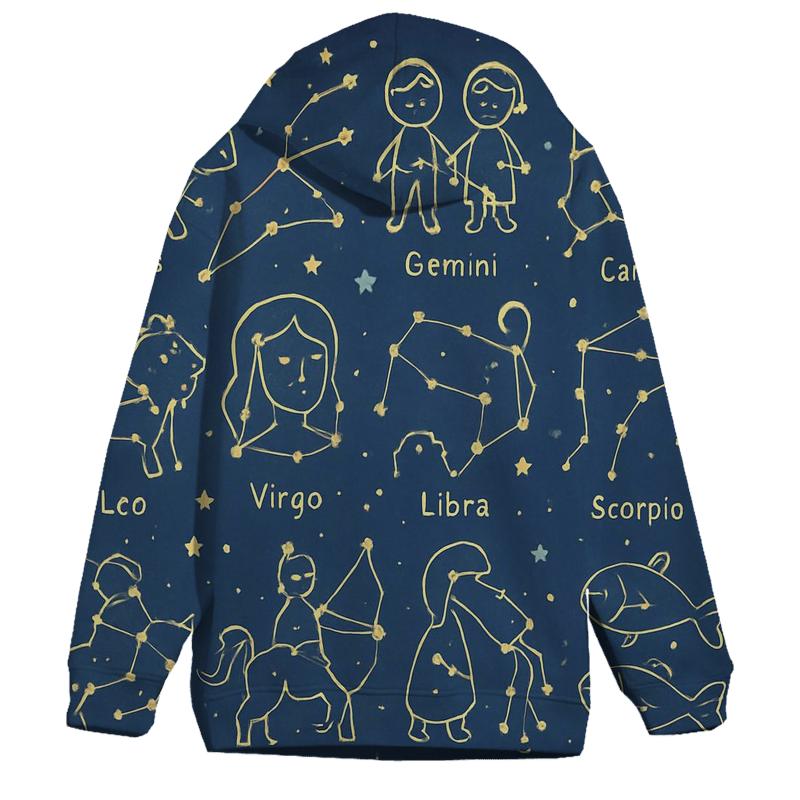 Childs Zodiac Story Sky Mural heavyweight hoodies