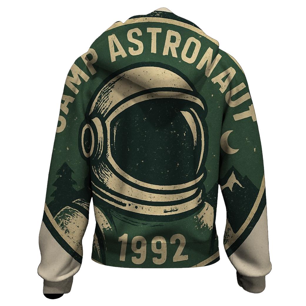 Rustic Astronaut Camp Badge hoodie styles