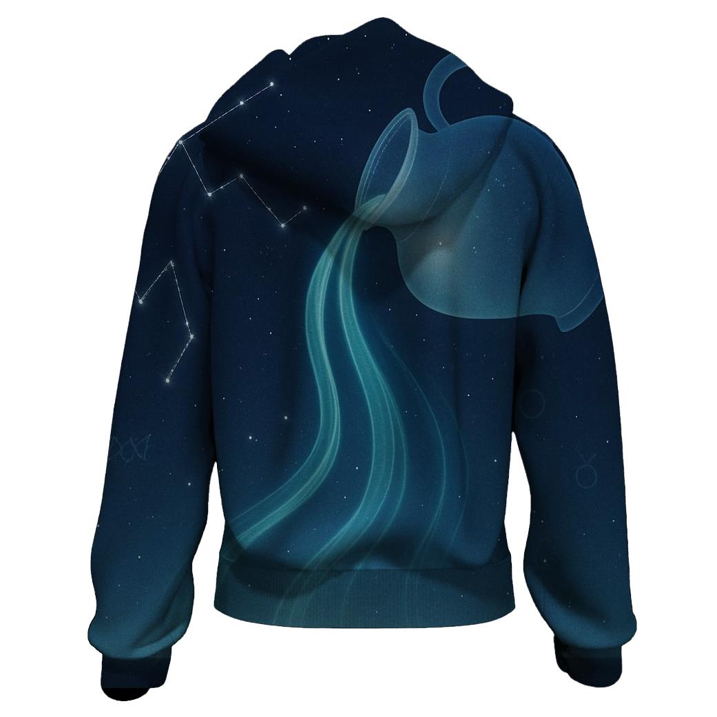 Luminous Aquarius Star Cascade designer hoodies