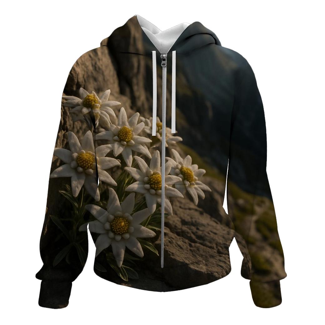 Alpine Edelweiss On Rocky Ledge hoodie designs