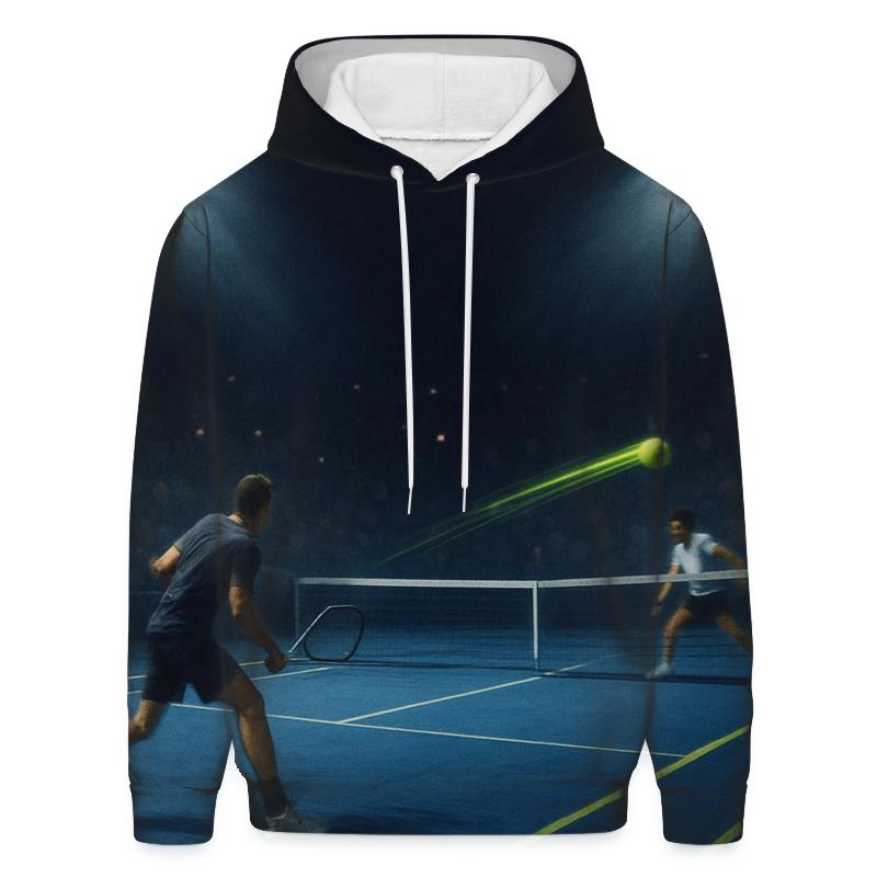 Night Stadium Tennis Rally custom hoodies