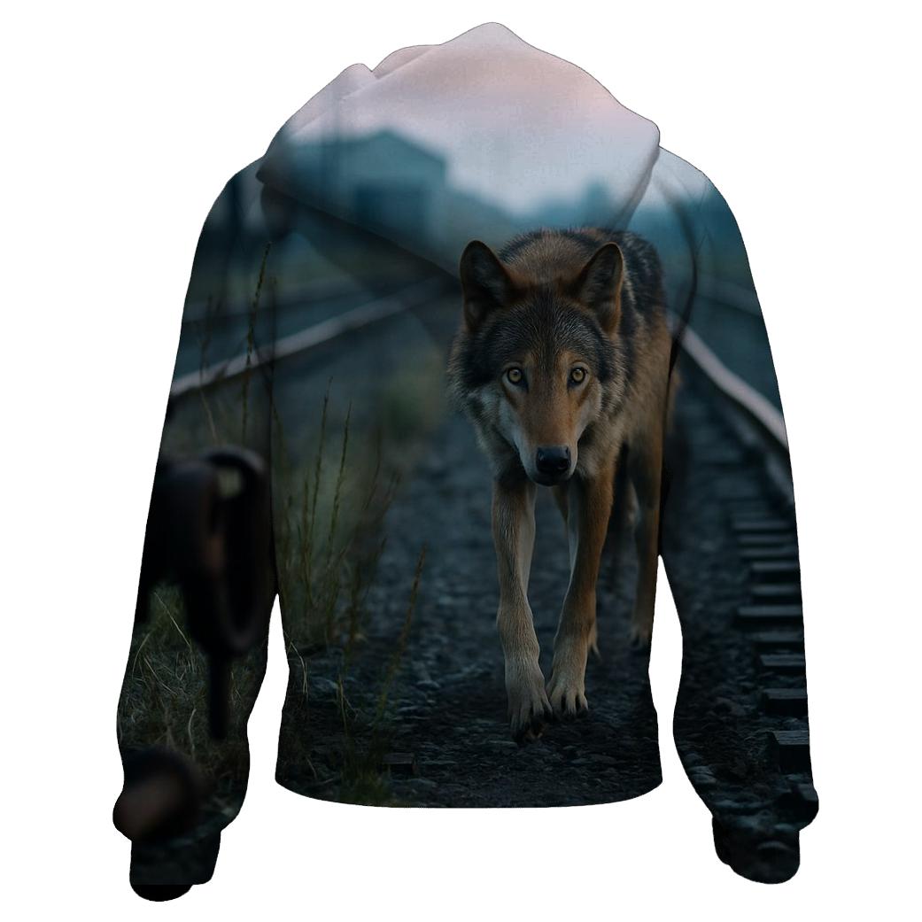 Urban Edge Wolf At The Rail Yard hoodie designs