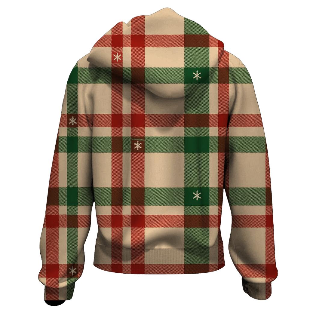 Crisscross Tartan Snow Glow printed hoodies