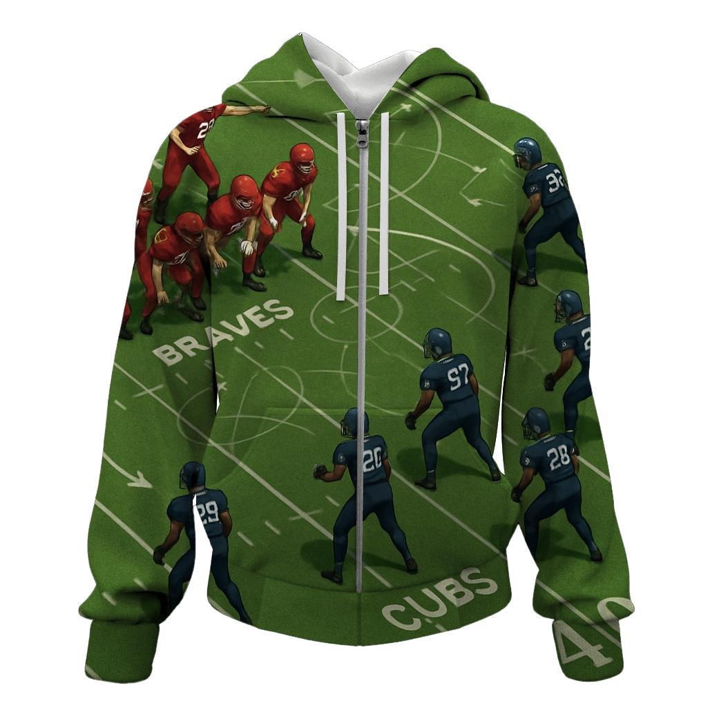 Gridiron Chess At Midfield embroidered hoodies