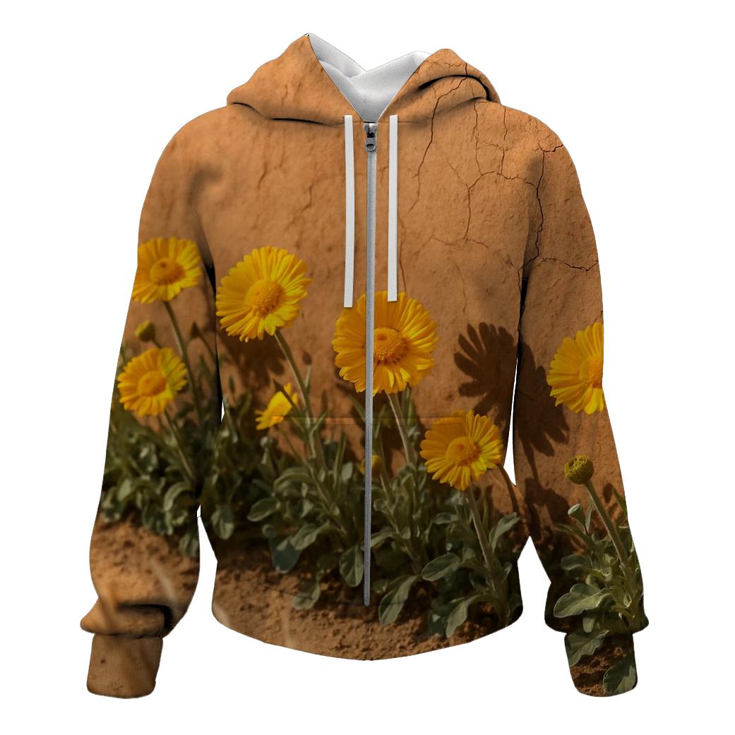Desert Marigolds Along Adobe Wall premium hoodies