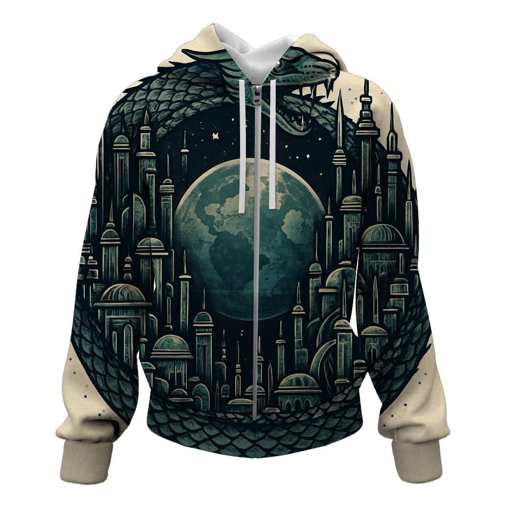 Orbiting Cities Ouroboros custom hoodies
