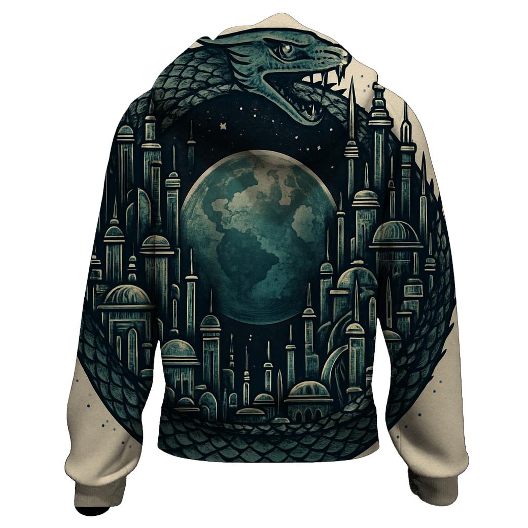 Orbiting Cities Ouroboros custom hoodies